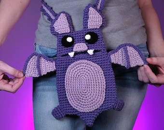 Hungry Vampire Bat Purse Crochet Pattern | Crossbody Cellphone Bag Pattern | Halloween Bag Tutorial | Digital PDF Download | One Size