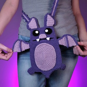 Hungry Vampire Bat Purse Crochet Pattern | Crossbody Cellphone Bag Pattern | Halloween Bag Tutorial | Digital PDF Download | One Size