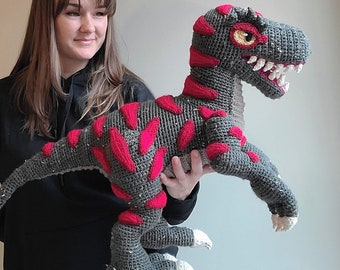 Big T-Rex Dinosaur Amigurumi Crochet Plushie Pattern PDF - Designed and Tested by Crocheters