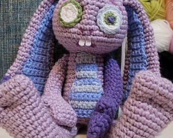 Zombie Easter Bunny Crochet Amigurumi Pattern PDF - Made by a Human