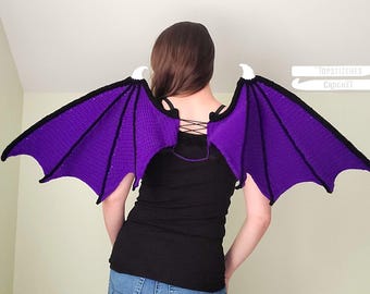 Wearable Crochet Dragon or Bat Wings Pattern PDF - Designed and Tested by Crocheters