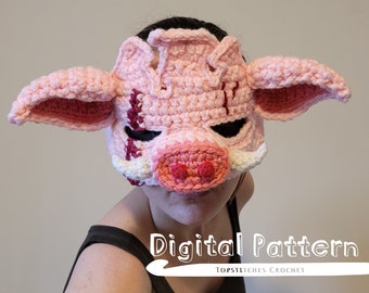 Zombie Pig Mask Halloween Crochet Pattern PDF - Made by a Human