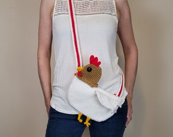 Chicken or Any Bird Crochet Purse Pattern | Change Colors to Customize | Includes Color-Change instructions | One Size | PDF Digital Pattern