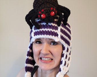 Spider Web Attack Crochet Hat Pattern PDF - Made by a Human