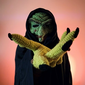 Wicked Witch Crochet Halloween Mask Pattern | Goblin, Orc, Hag, Dark Elf, Troll, Fantasy Costume Eye Mask Tutorial | One Size Fits Most |