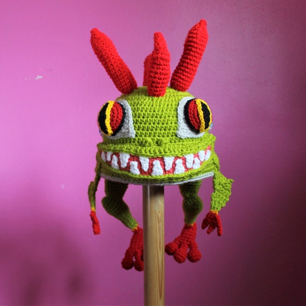 Murloc Crochet Hat Pattern | World of Warcraft Inspired Crochet Pattern | Monster Beanie Costume Pattern | Toddler & Adult Sizes