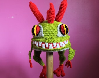 Murloc Crochet Hat Pattern | World of Warcraft Inspired Crochet Pattern | Monster Beanie Costume Pattern | Toddler & Adult Sizes