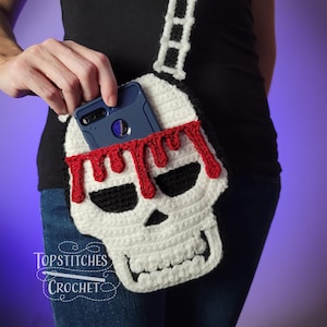 Gothic Blooding Skull-tasje Halloween-haakpatroon pdf - origineel ontwerp
