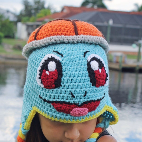 Pokemon Squirtle Crochet Hat Pattern | Squirtle Crochet Costume Tutorial | Toddler & Adult Sizes | PDF Pattern Instant Download
