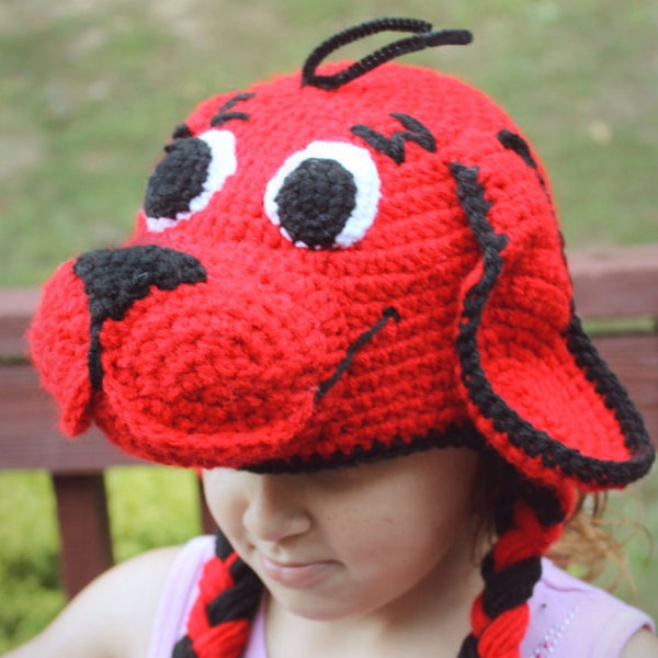 Clifford the Big Red Dog Crochet Hat Pattern | Crochet Dog Halloween Costume Tutorial | PDF Pattern