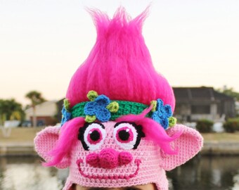 Pink Trolls Hat Crochet Pattern 