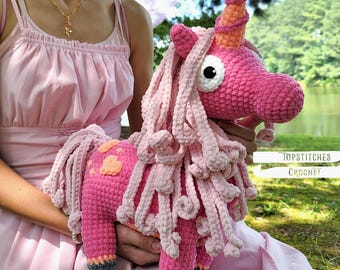 Chunky Unicorn Plushie Crochet Pattern PDF - Designed and Tested by Crocheters