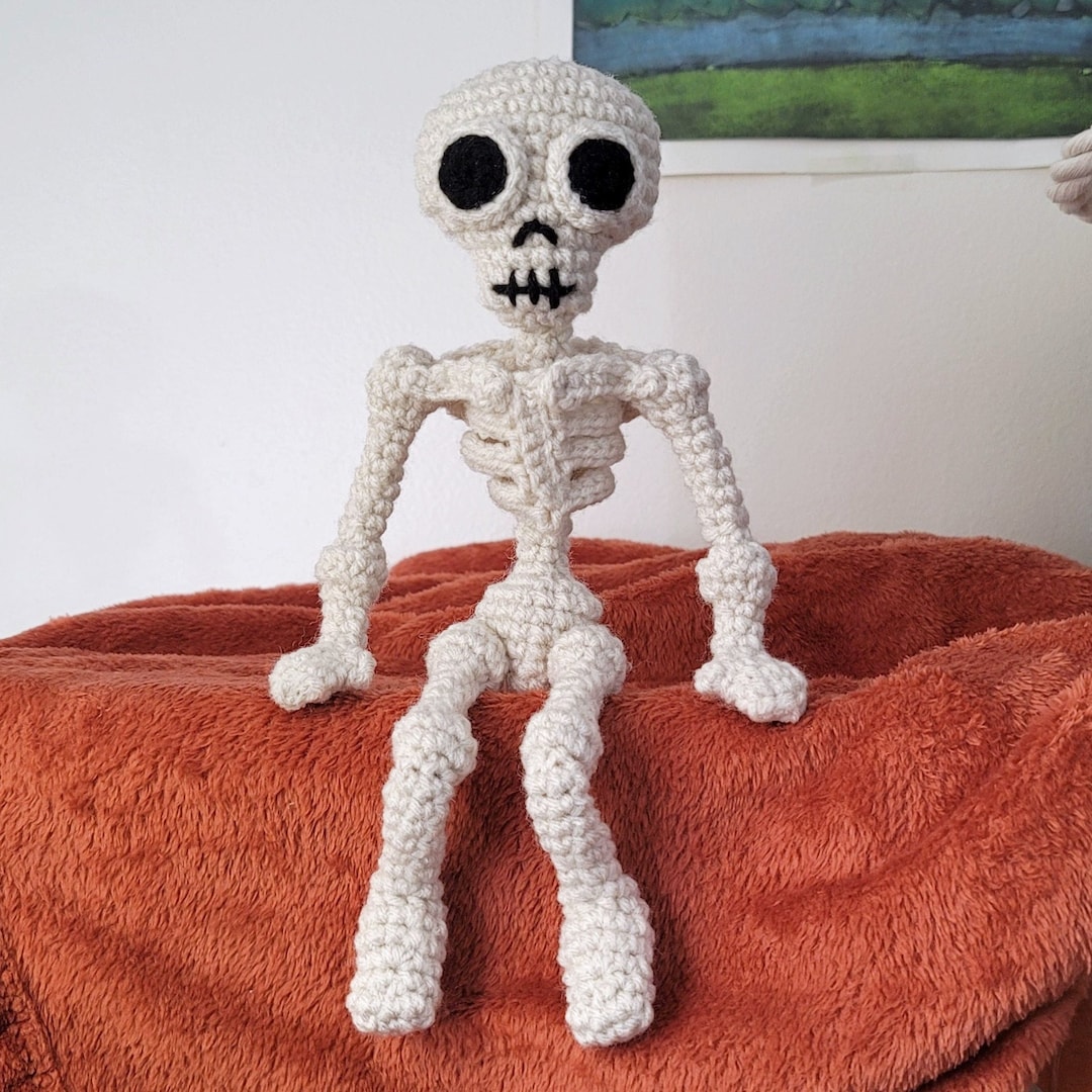 Mr. Bones Skeleton Doll Crochet Pattern Tiny Skelly Figure DIY Tutorial