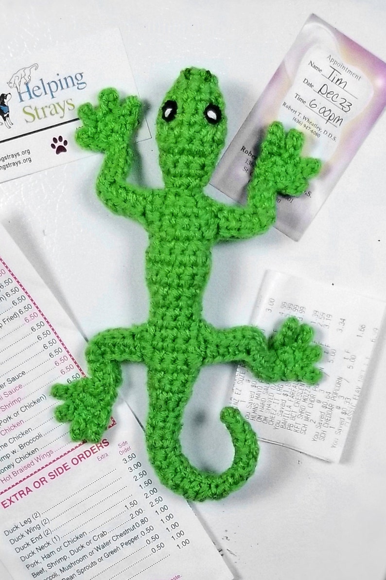 Crochet Lizard Magnet Pattern Digital Download PDF Crochet Pattern DIY Magnetic Lizard Step by Step Tutorial Bendable & Posable image 4