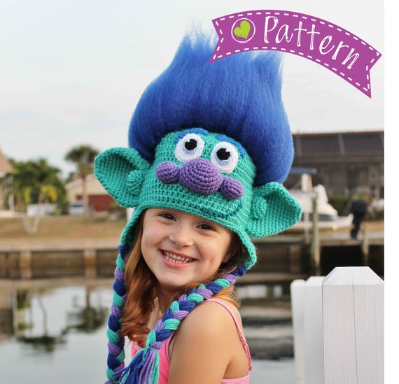 Trolls Happy Branch Crochet Hat Pattern 