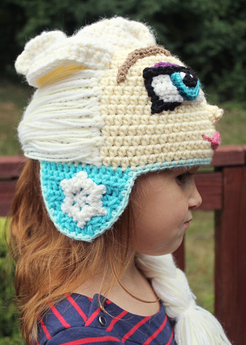 Toddler Tutorial Crochet Hat Pattern with Tutorial and Instructions Disney Frozen Queen Elsa Costume Crochet PATTERN PDF Instant Download