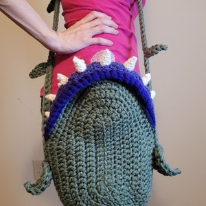 Carnivorous Plant Purse Crochet Pattern Crossbody Shoulder Bag Crochet Pattern Step-by-Step Photo Tutorial PDF Digital Download image 5