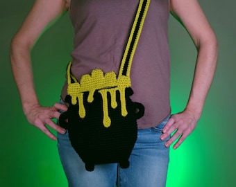 Witchy Cauldron Bag Halloween Crochet Pattern PDF - Made by a Human