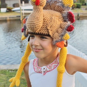 Thanksgiving Turkey Crochet Hat Pattern Turkey in a Pilgrim Hat Funny Thanksgiving Pattern for Toddlers, Kids & Adults image 4