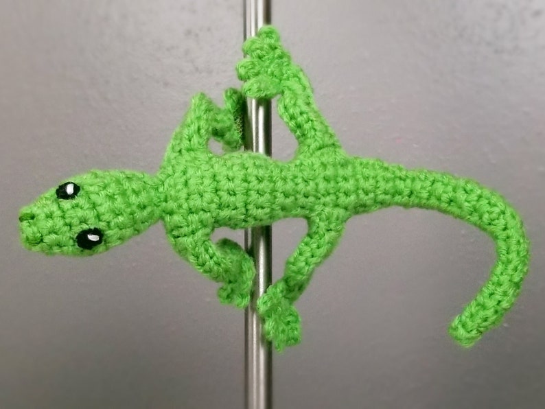 Crochet Lizard Magnet Pattern Digital Download PDF Crochet Pattern DIY Magnetic Lizard Step by Step Tutorial Bendable & Posable image 6