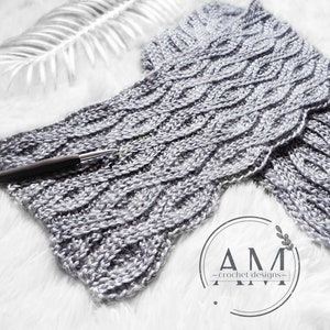 CROCHET PATTERN- MONTANA Knit-Look Cabled Scarf, Shawl, Textured, Ribbed, Stitchery