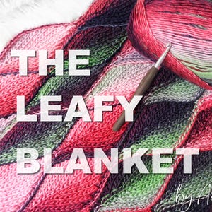 MODELLO ALL'UNCINETTO - Coperta effetto maglia LEAFY, per neonati, plaid, Lapghan, Queen, testurizzata, a coste, filato variegato