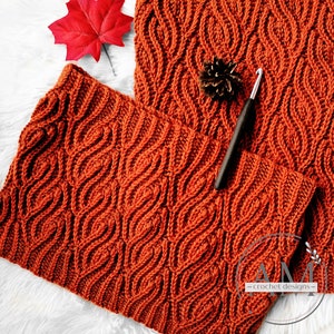 CROCHET PATTERN- SPICY reversible tube cowl,textured,ribbed,twists,knit-look,ribbed,adult,teens,kids,woman,fall,winter,english tutorial