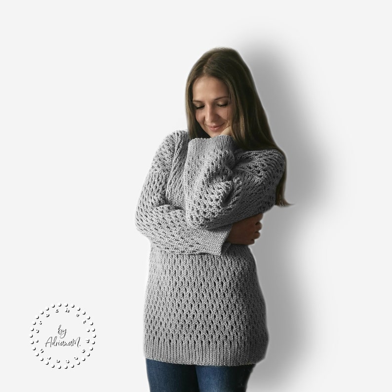 CROCHET PATTERN BELLA knit-look sweater,jumper,pullover,V-neck,loose fit,adult,woman,teen,winter,instant download,tutorial