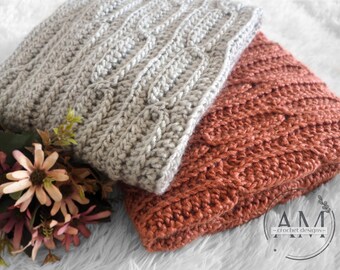 CROCHET PATTERN- Cabled Knit-look Blanket, Lapghan, Throw, Baby, Adult, Textured, Ribbed, 7 Sizes included