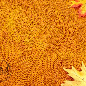 CROCHET PATTERN- Knit-look Falling Leaves Stitchery, Shawl, Cowl, Scarf, Blanket, any rectangular pieces, Textured, Ribbed