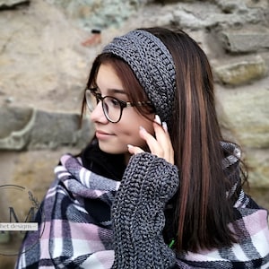 CROCHET PATTERN- cables knit-look headband,ear warmer,textured,ribbed,adult,teens,woman,girl,fall,winter,tutorial