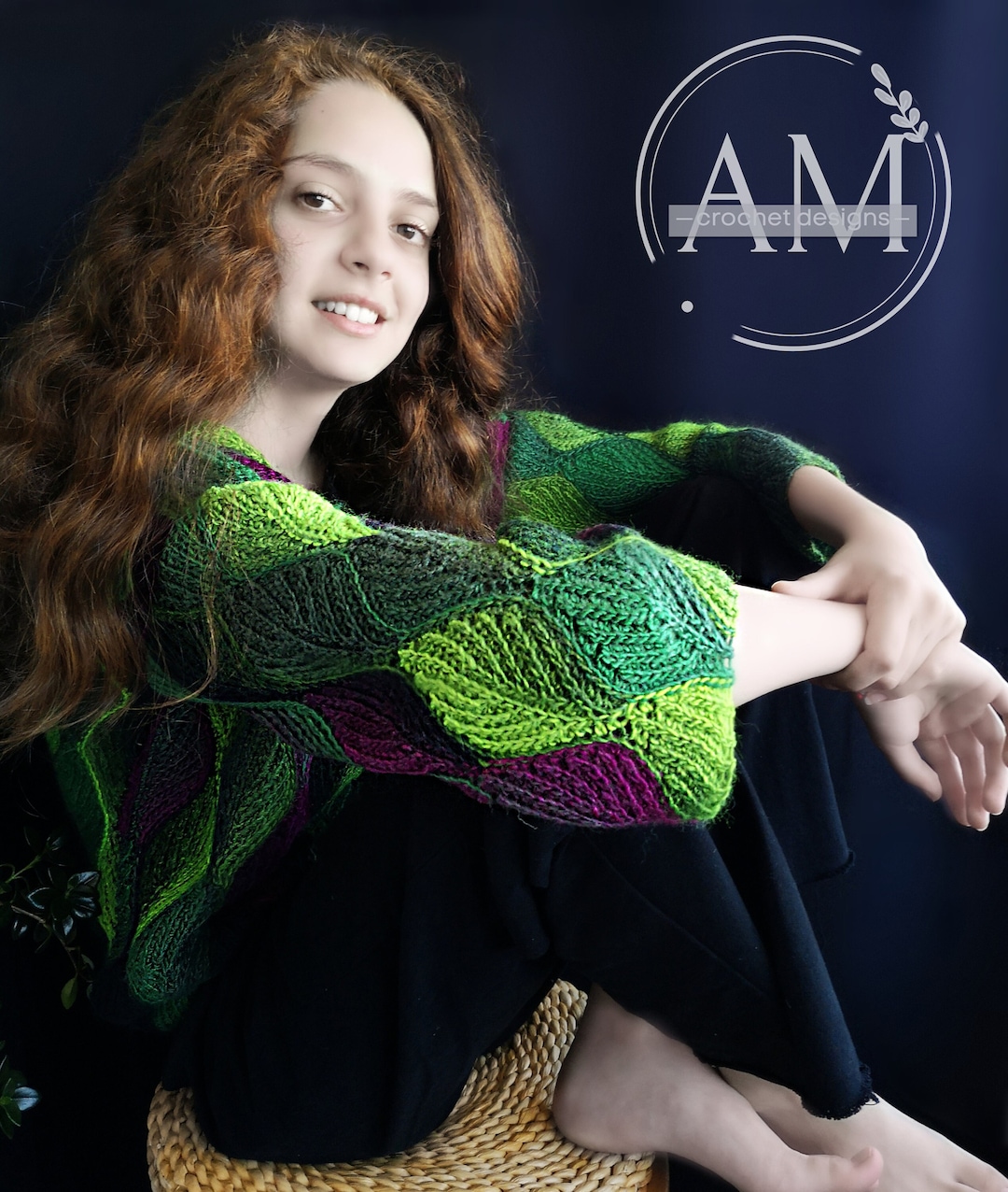 CROCHET PATTERN- LEAFY Pullover, Knit-look Jumper, Sweater, Leaves