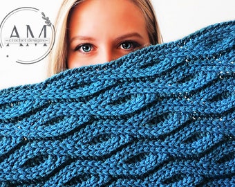 CROCHET PATTERN- MONTANA knit-look blanket,baby,throw,lapghan,queen,cables,twists,textured,ribbed,tutorial
