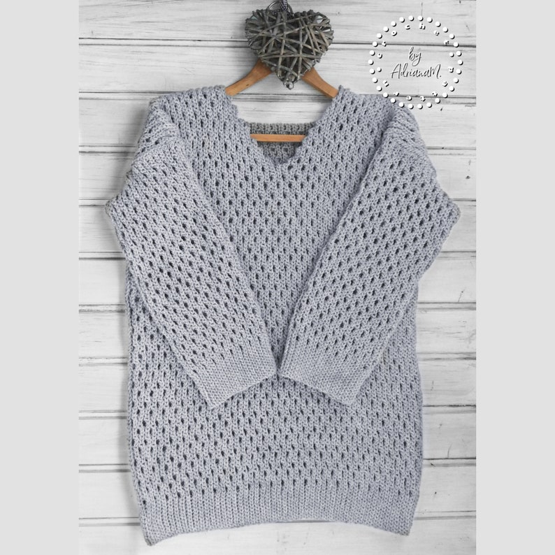 CROCHET PATTERN BELLA knit-look sweater,jumper,pullover,V-neck,loose fit,adult,woman,teen,winter,instant download,tutorial