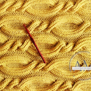 Crochet pattern- TWISTS and TURNS knit-look cabled blanket,baby,throw,lapghan,queen,cables,textured,ribbed,stitchery,scarf