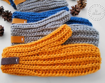 CROCHET PATTERN- JAMIE Knit-look Unisex Textured Mittens, All Sizes , Ribbed Gloves