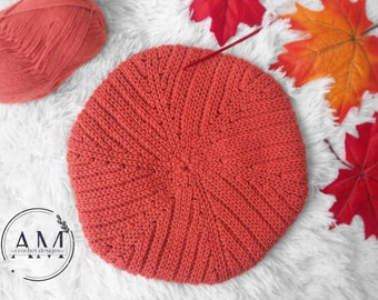 CROCHET PATTERN- ANJA knit-look beret,hat,textured,ribbed,geometrical,adult,teens,woman,men,fall,winter,casual,beanie