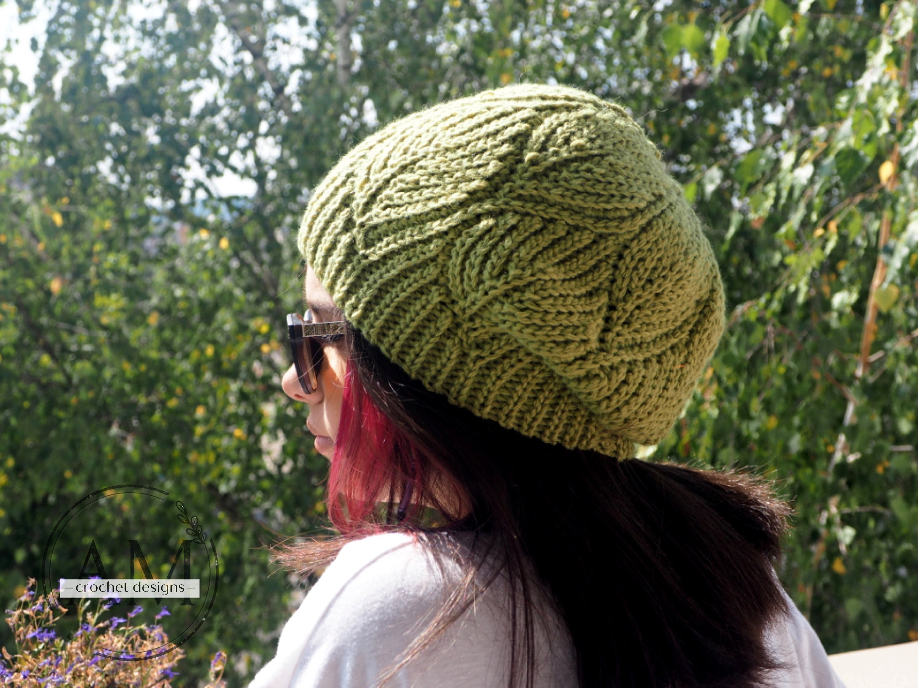 VARIEGATED SLOUCHY HAT FREE CROCHET PATTERN - Alena's Design