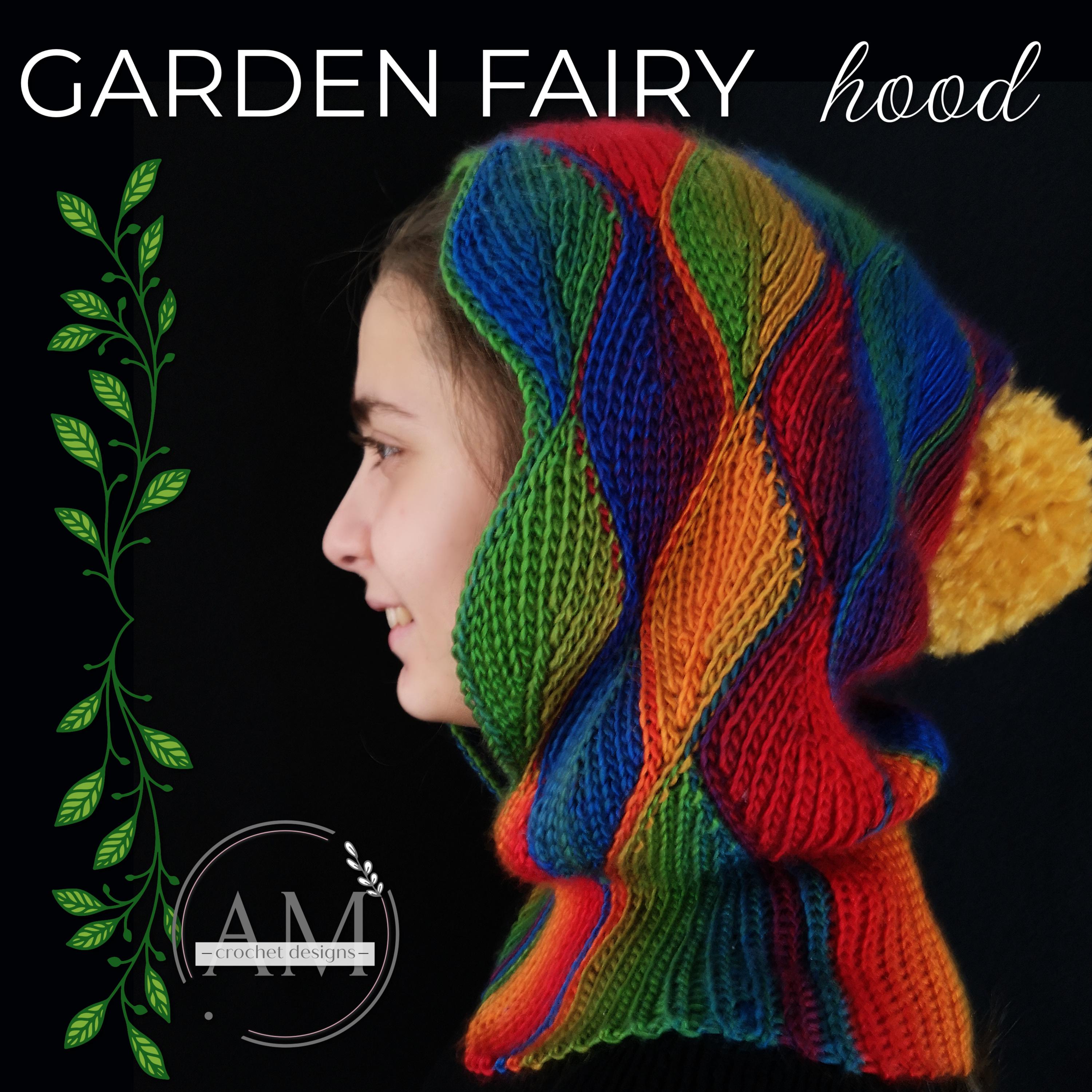 Crochet Pattern- GARDEN FAIRY Hood,balaklava,hat,leaves,textured