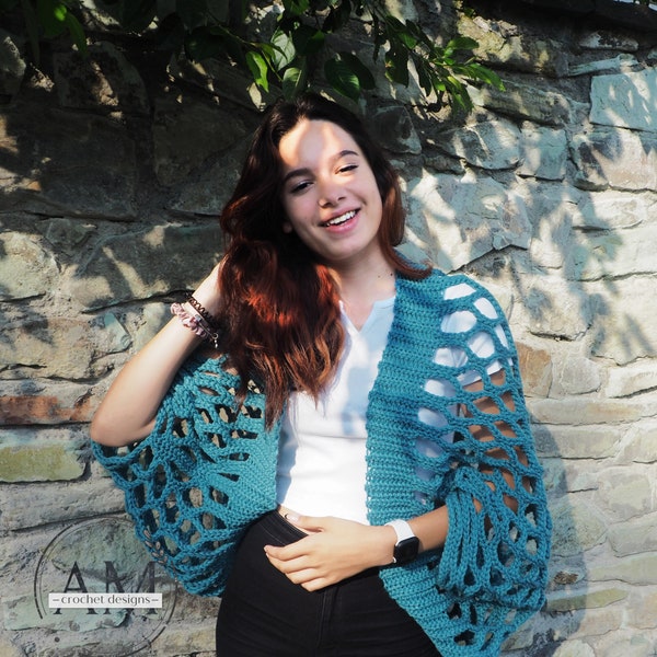CROCHET PATTERN- BREEZY cardigan,knit-look,ribbed,stretchy,waving,texture,sweater,pullover,loose fit,adult,woman,teen,blanket cardi