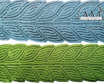 CROCHET PATTERN- FOLIAGE Knit-look Scarf, Shawl, Cowl, Textured, Ribbed