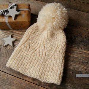 CROCHET PATTERN- Let It Snow Knit-Look Beanie, Baby to Adult, Textured, Ribbed Hat