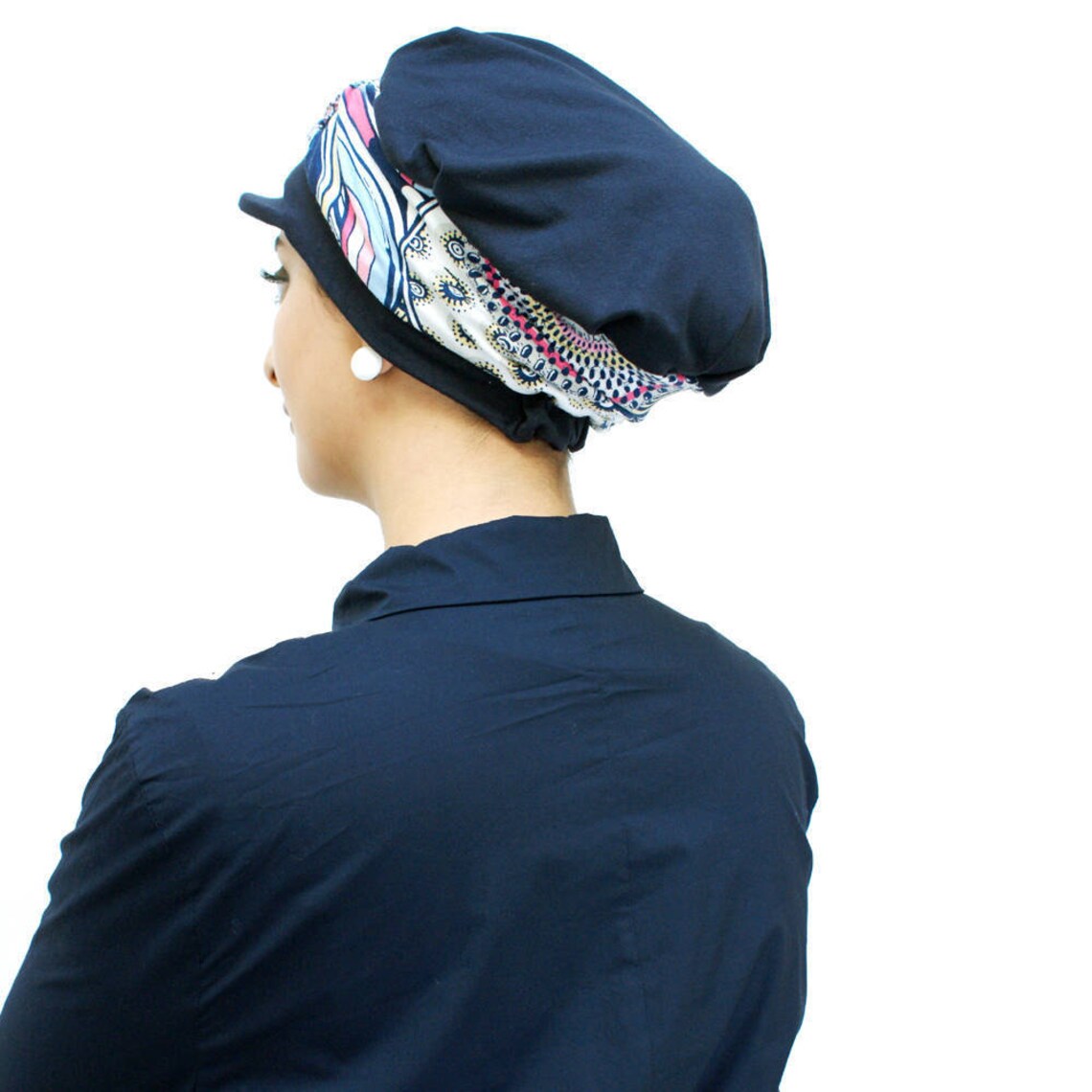 Casquette hijab bleu marine turban prêt turban féminin | Etsy