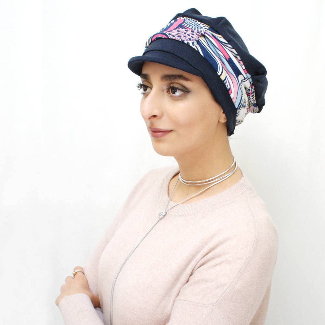 Casquette hijab bleu marine turban prêt turban féminin | Etsy