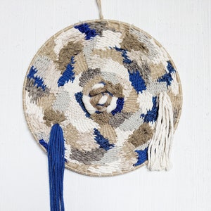 Textile wall art, circular weaving wall hanging