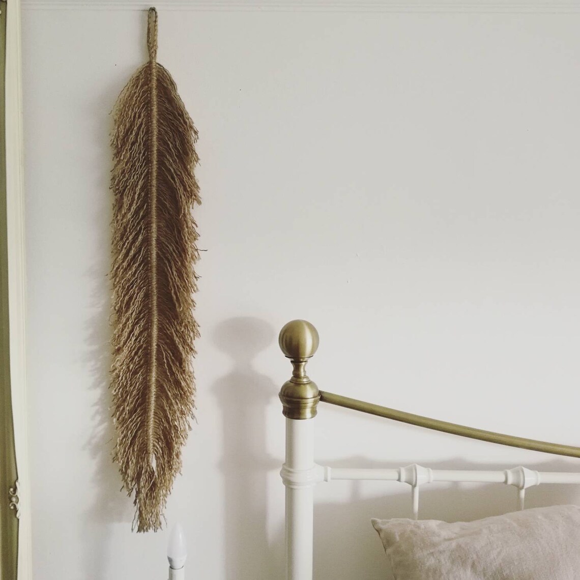 Original long jute feather. French country decor. Macrame Etsy