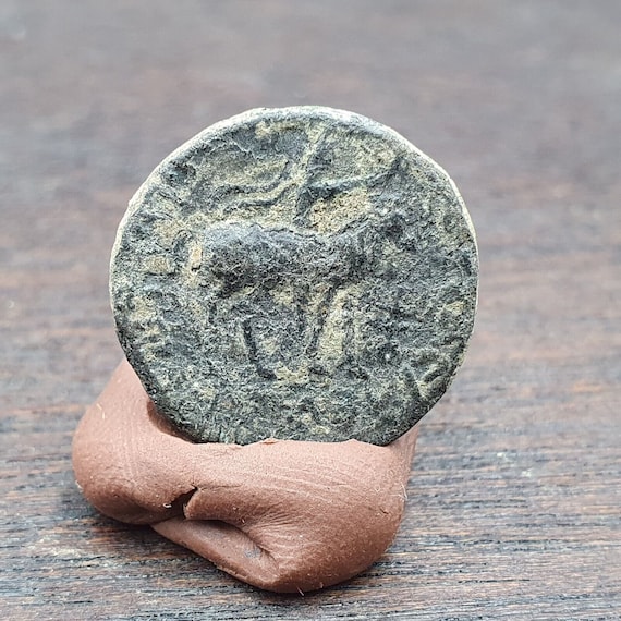 Genuine ancient greek roman byzantine kushan coin green patina coin c14