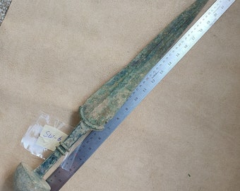 Ca.1000-800 bc ancient greek archaic period bronze sword with pommel #sw6