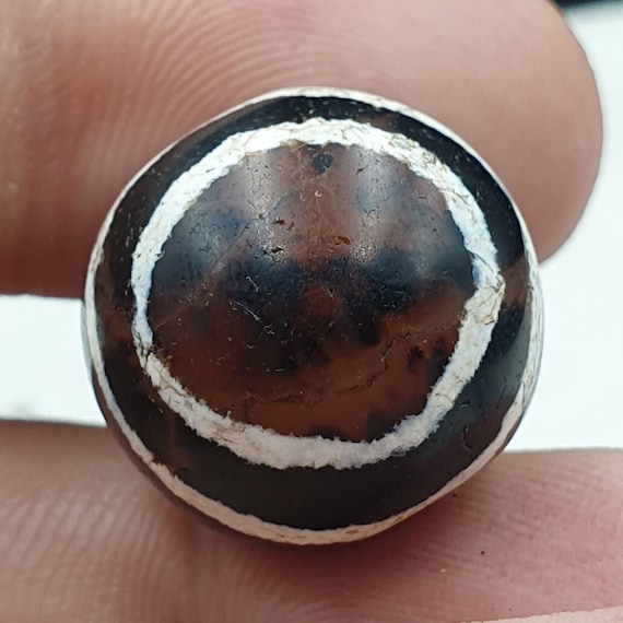 Etc-11-2 antique tibetan etched agate bead decorated carnelian beads
