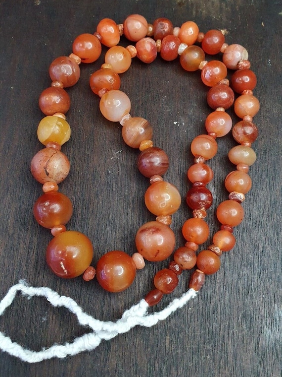Lot of old ancient persian carnelian beads agate jewelry 1000+ years old